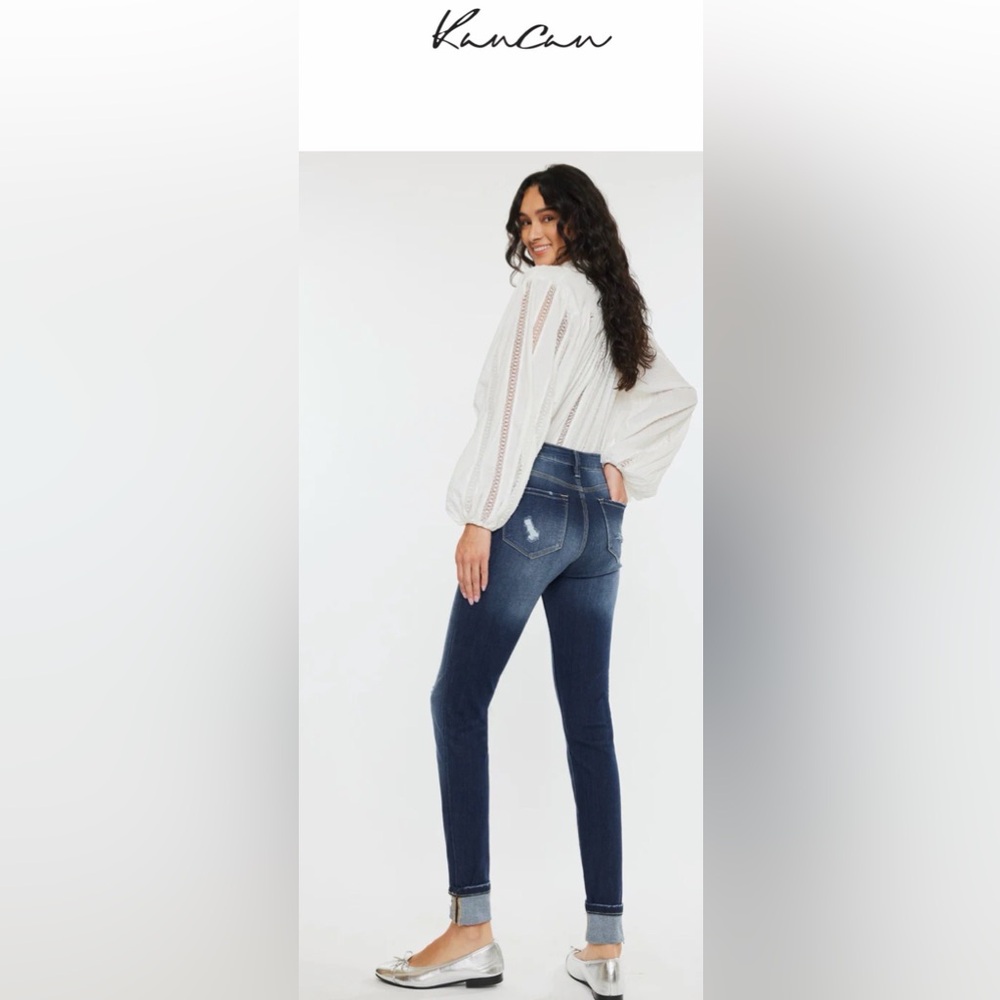 KANCAN Chelsea High Rise Blue Distressed Jeans - NWT SIZE 28 - Picture 2 of 9